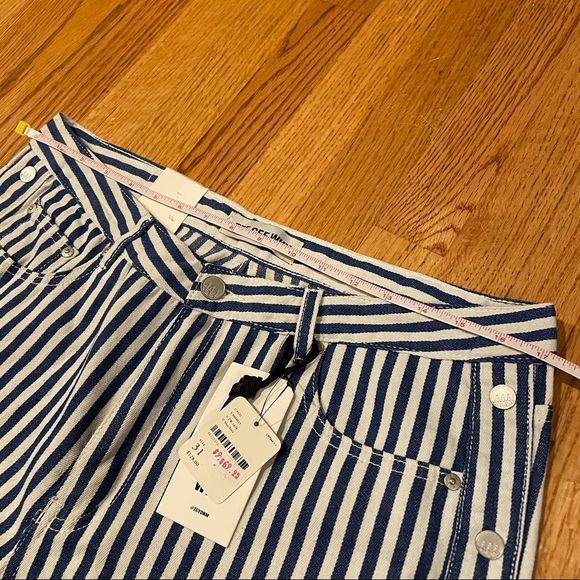 Zee Gee Why Sweeper Snap Stripe Wide-Leg Jeans 31 - Picture 13 of 15